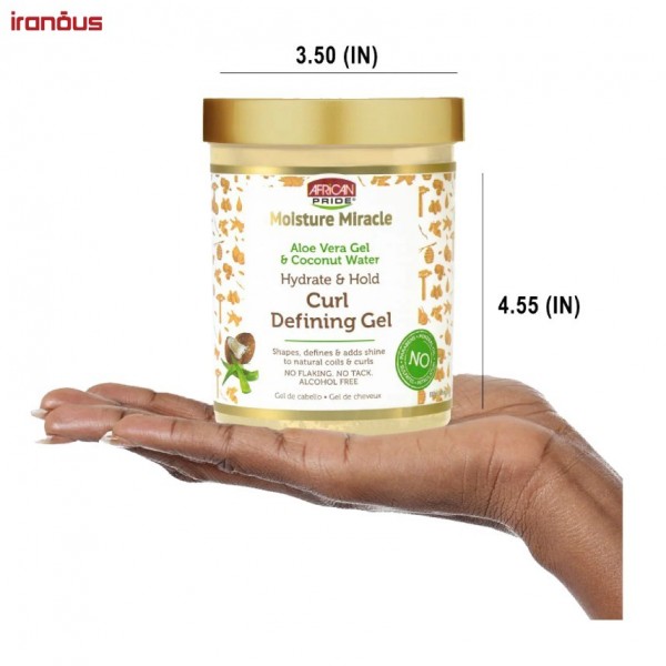 ژل حالت دهنده موی فر آفریکن پراید Aloe Vera Gel & Coconut Water