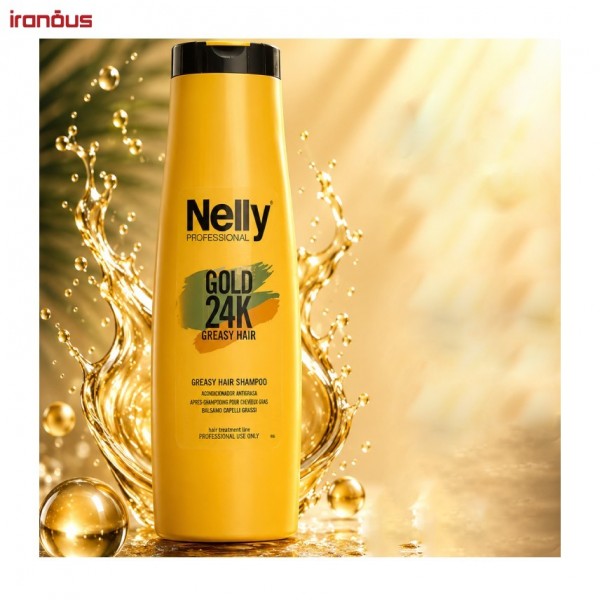 شامپو موهای چرب نلی پروفشنال Gold 24K