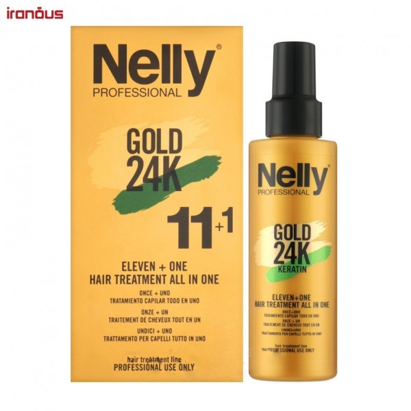 اسپری ترمیم کننده مو نلی پروفشنال Gold 24K 11 + 1