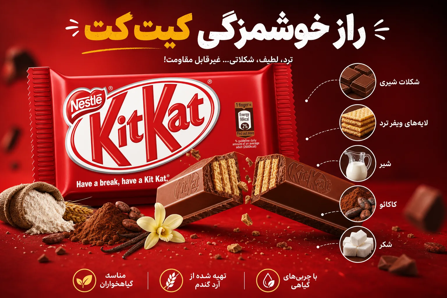 شکلات نستله KitKat | تصویر اول شکلات نستله KitKat؛ نمای تبلیغاتی اول