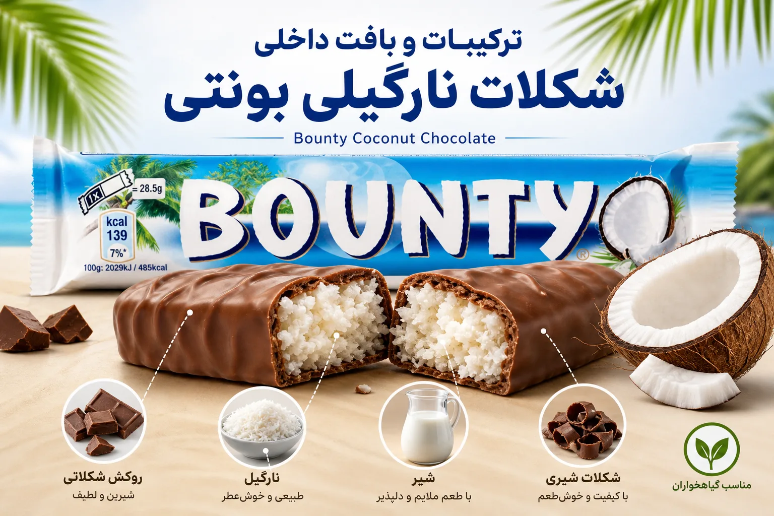 شکلات نارگیلی بونتی Bounty | تصویر اول شکلات نارگیلی بونتی Bounty؛ نمای تبلیغاتی اول