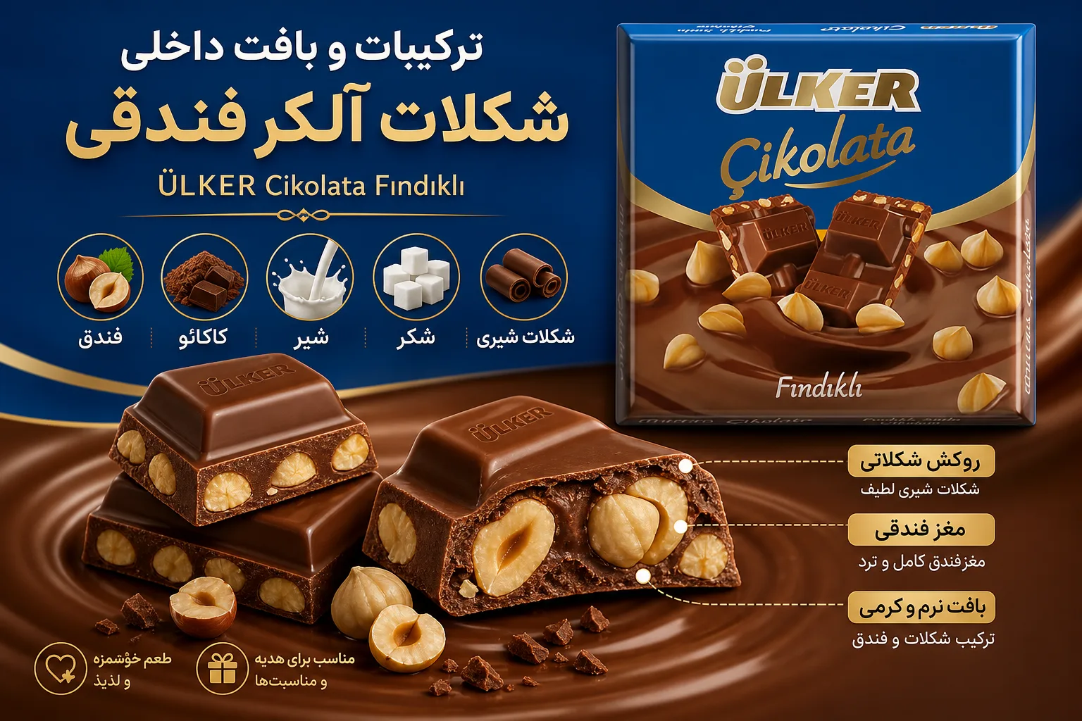 شکلات آلکر Cikolata فندقی | تصویر اول شکلات آلکر Cikolata فندقی؛ نمای تبلیغاتی اول