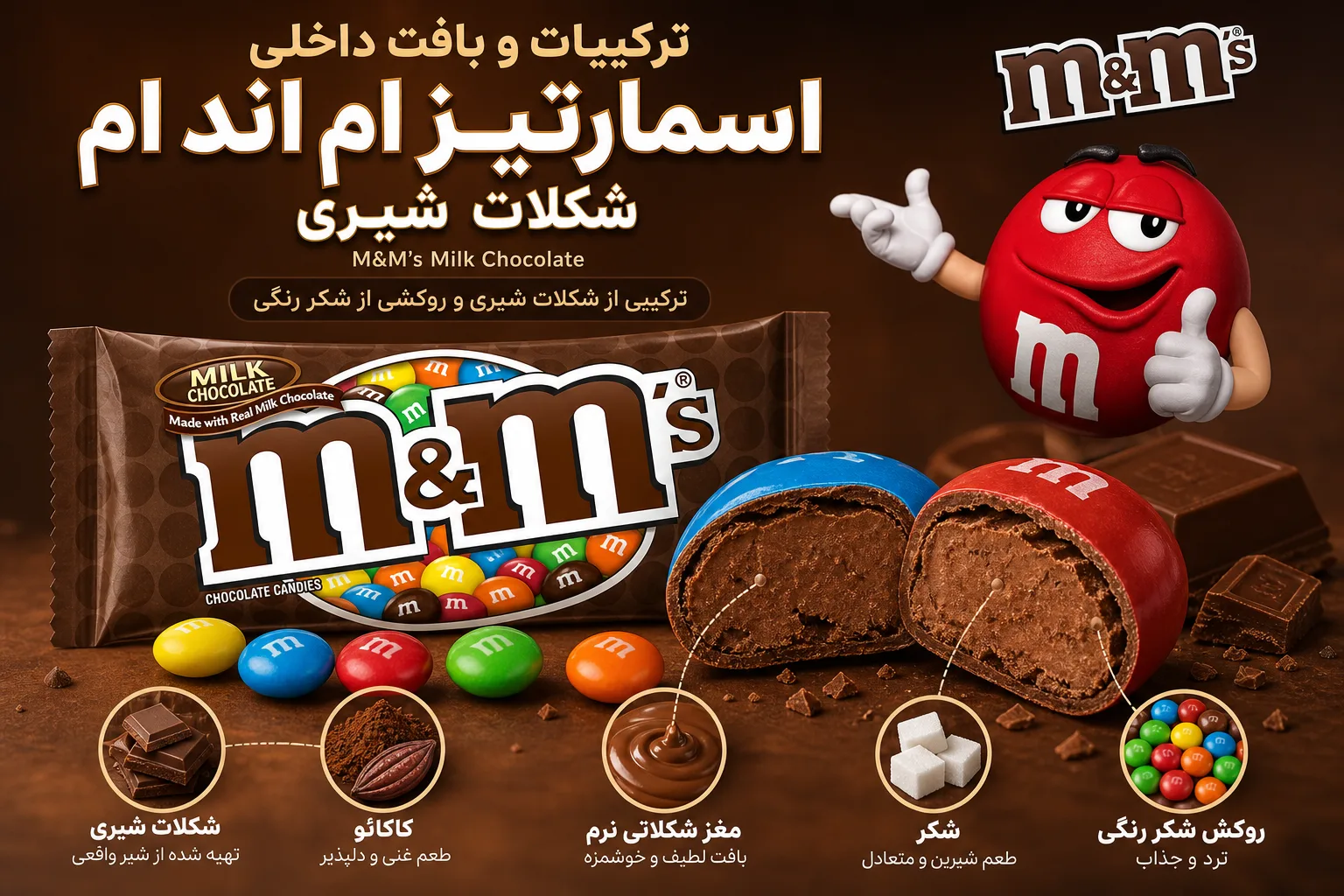 اسمارتیز ام اند ام Milk Chocolate | تصویر اول اسمارتیز ام اند ام Milk Chocolate؛ نمای تبلیغاتی اول