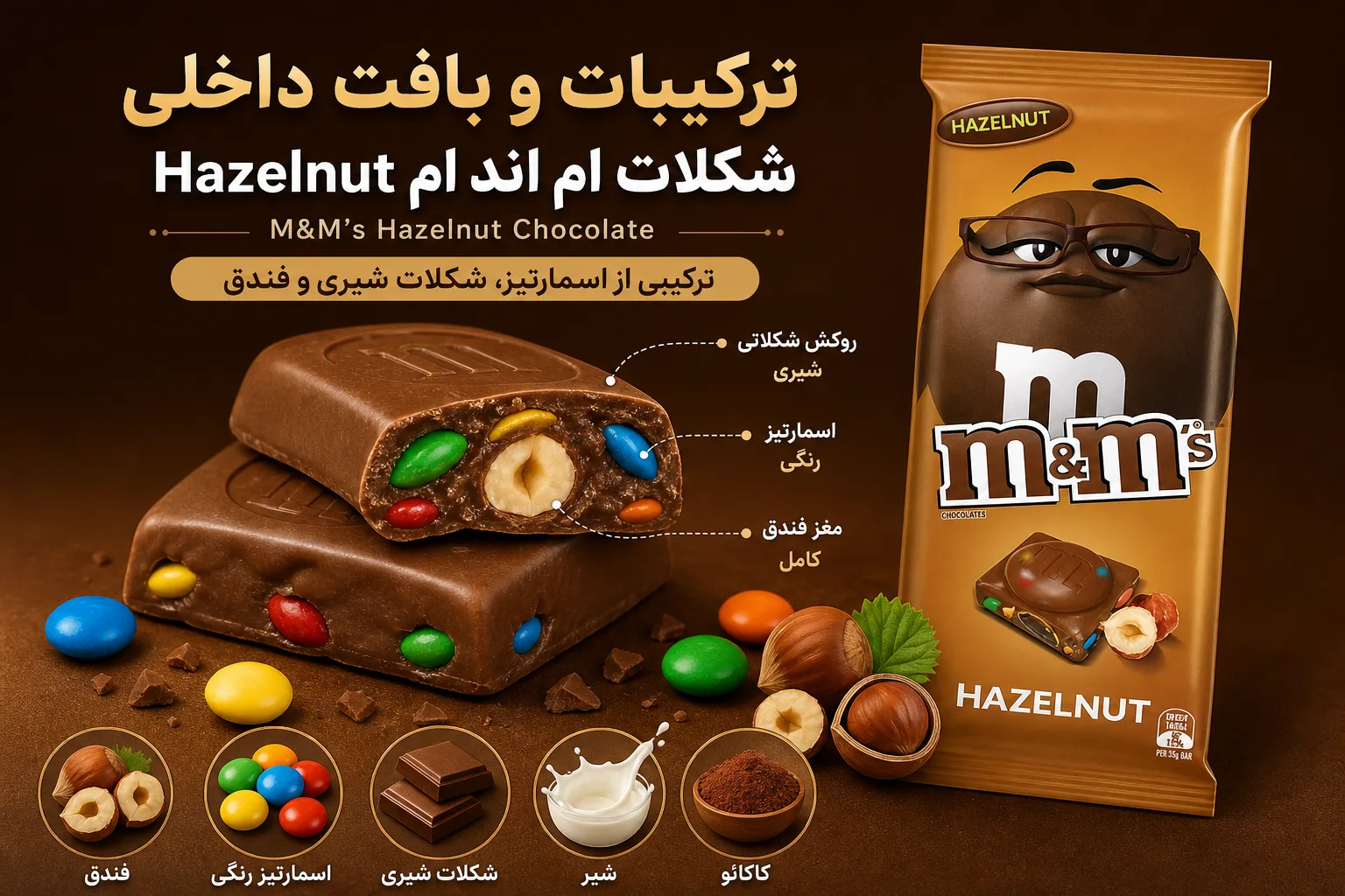 شکلات ام اند ام Hazelnut | تصویر اول شکلات ام اند ام Hazelnut؛ نمای تبلیغاتی اول
