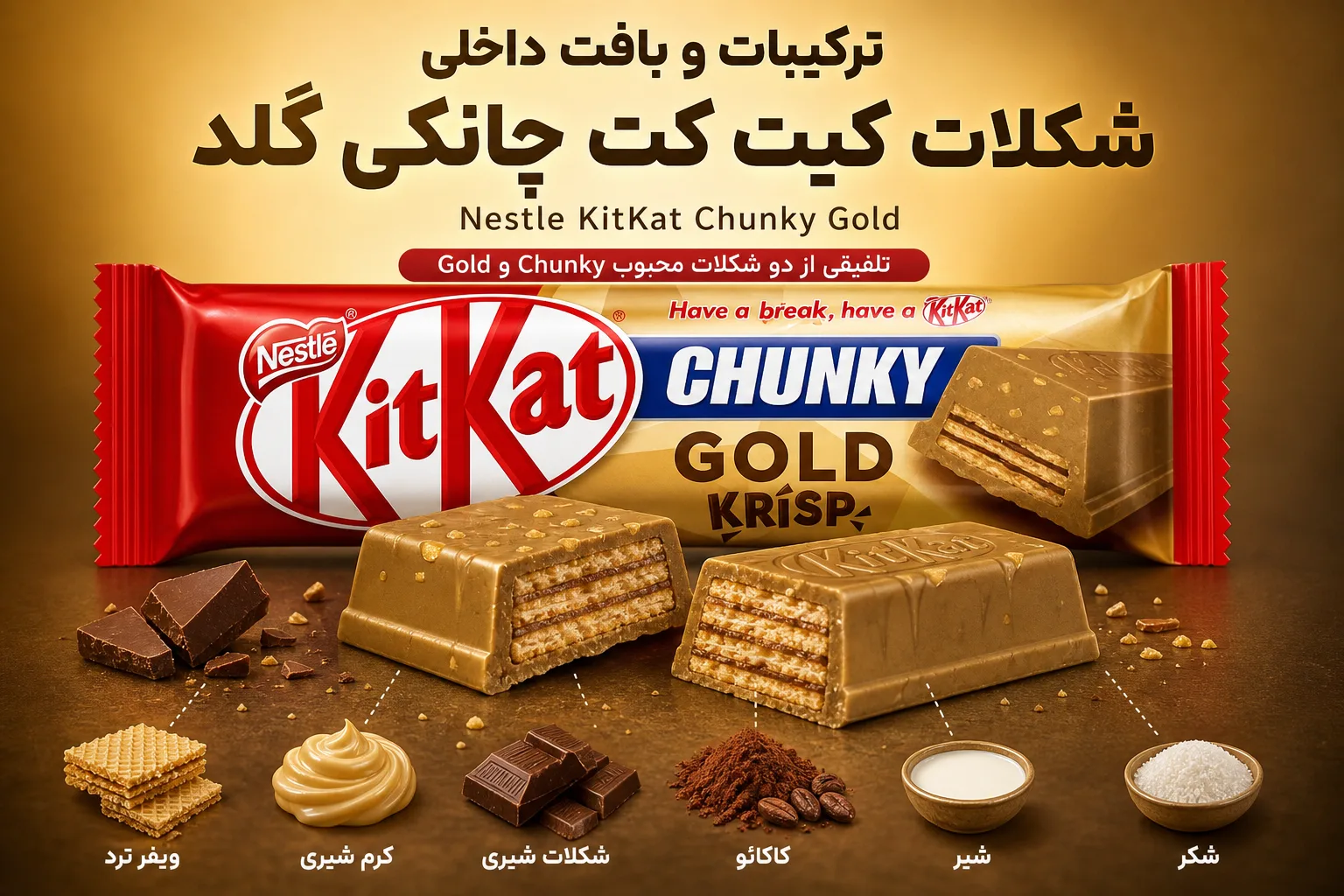 شکلات نستله KitKat Chunky Gold؛ نمای تبلیغاتی اول