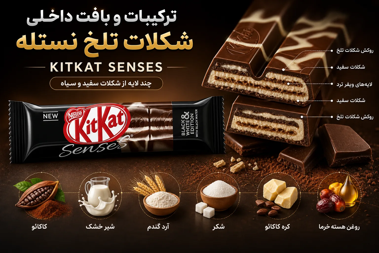 شکلات تلخ نستله KitKat Senses | تصویر اول شکلات تلخ نستله KitKat Senses؛ نمای تبلیغاتی اول